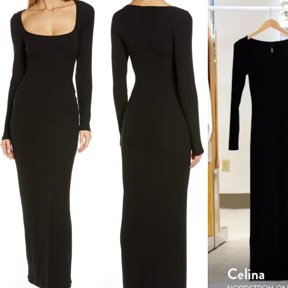 Skims long sleeve soft lounge dress